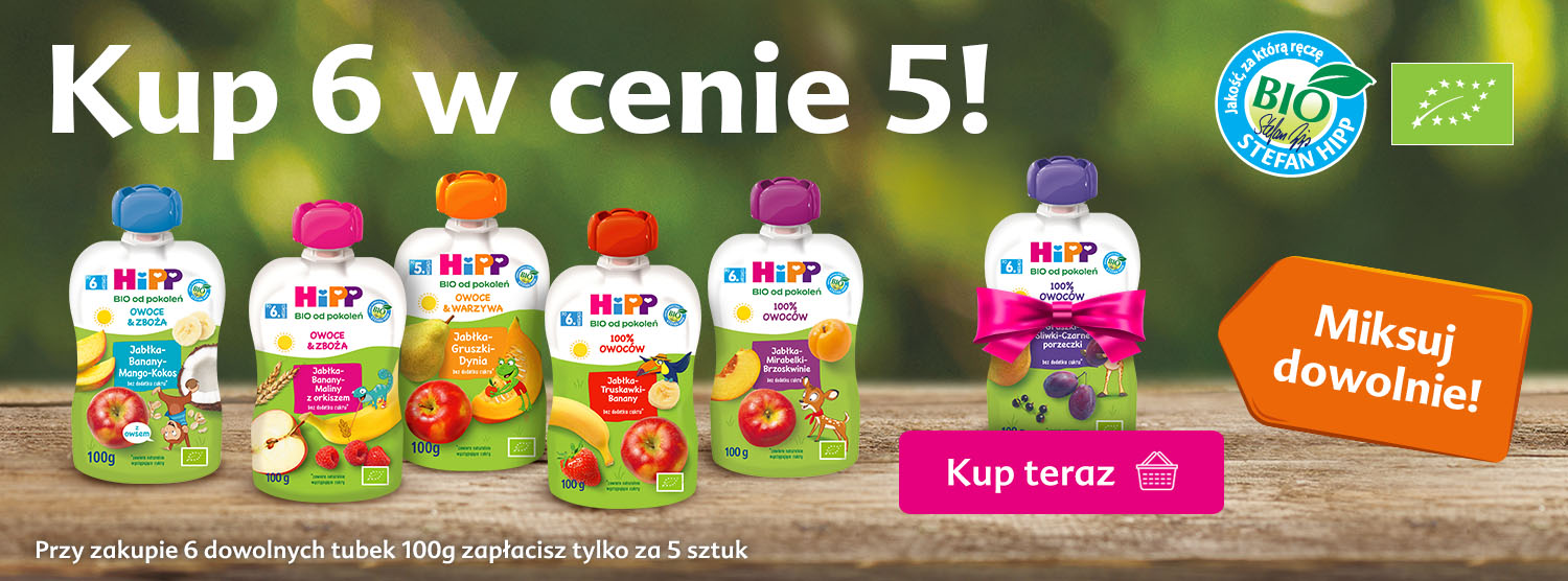 Hipp tubki 100 g - 6 w cenie 5