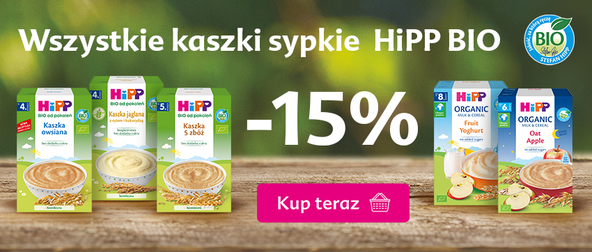 Hipp wszystkie kaszki sypkie - 15% rabatu po dodaniu do koszyka