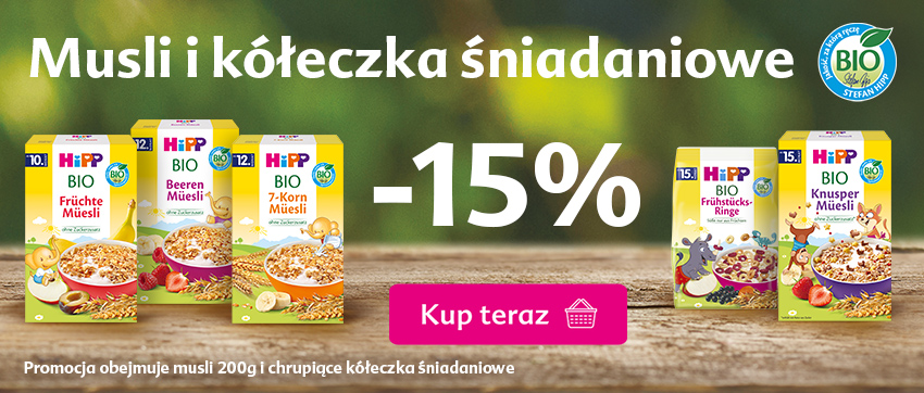 Hipp musli i kółeczka - 15% rabatu