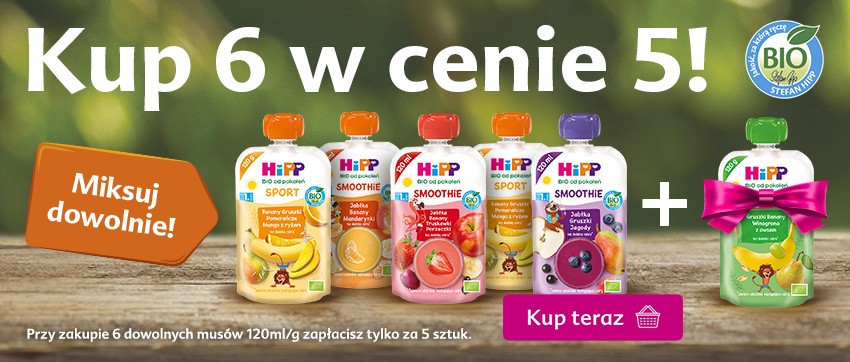 Hipp musy 120 g - kup 6 w cenie 5