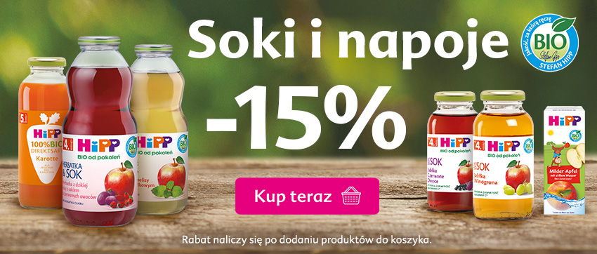 Hipp soki i napoje - 15% rabatu po dodaniu do koszyka