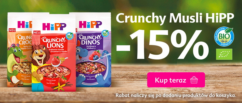 Hipp Crunchy - chrupiące musli - 15% rabatu po dodaniu do koszyka