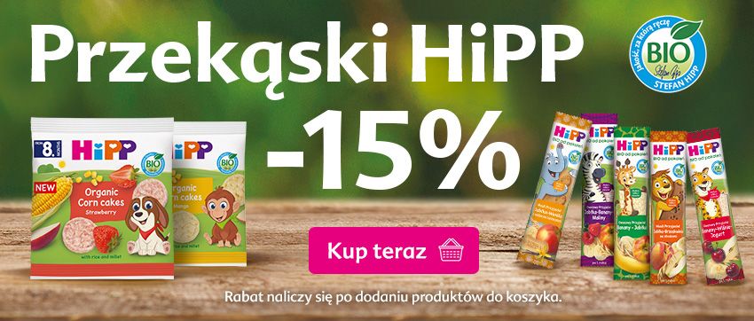 Hipp wafelki kukurydziane i batoniki - 15% rabatu po dodaniu do koszyka