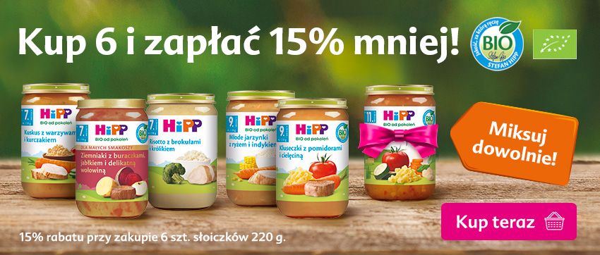 Hipp dania 220 g - 15% rabatu przy zakupie 6 sztuk