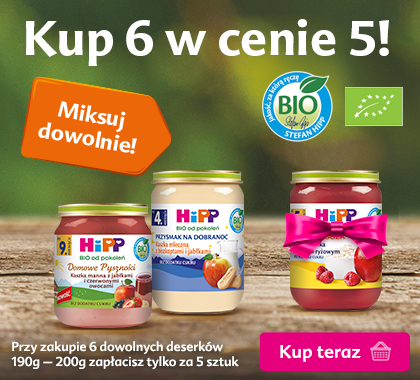 Hipp desery 190 i 200 g - kup 6 w cenie 5