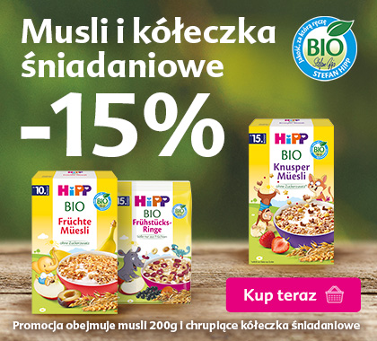 Hipp musli i kółeczka - 15% rabatu