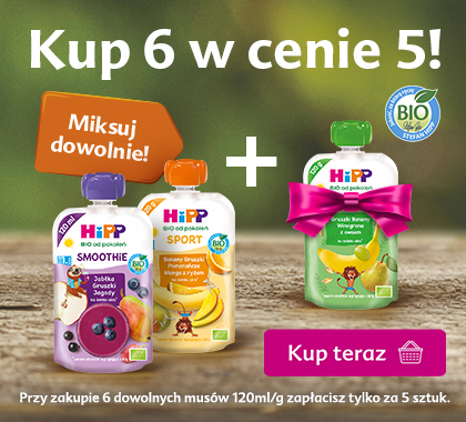 Hipp musy 120 g - kup 6 w cenie 5