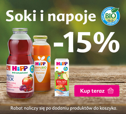 Hipp soki i napoje - 15% rabatu po dodaniu do koszyka