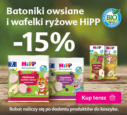 Hipp wafelki ryżowe i batoniki 5 x 20 g - 15% rabatu po dodaniu do koszyka