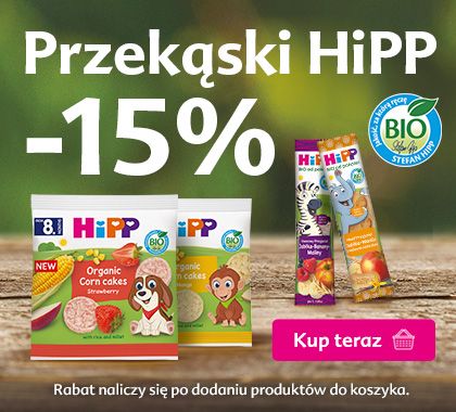Hipp wafelki kukurydziane i batoniki - 15% rabatu po dodaniu do koszyka